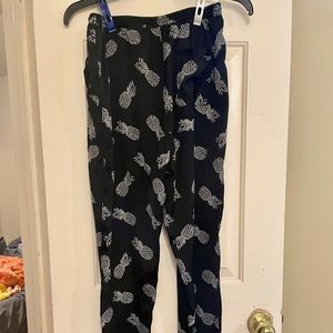 Black Pineapple Print Pajama/Sweats